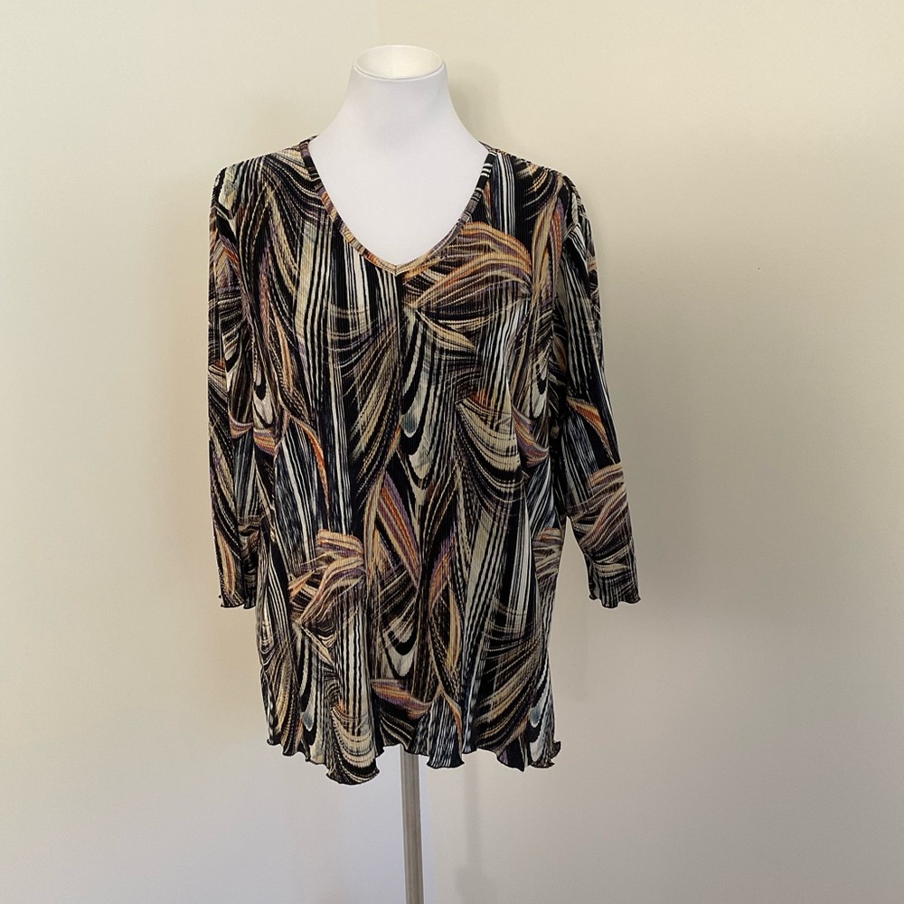 Draper’s & Damon’s Abstract Patterned Long Sleeve Tunic Top